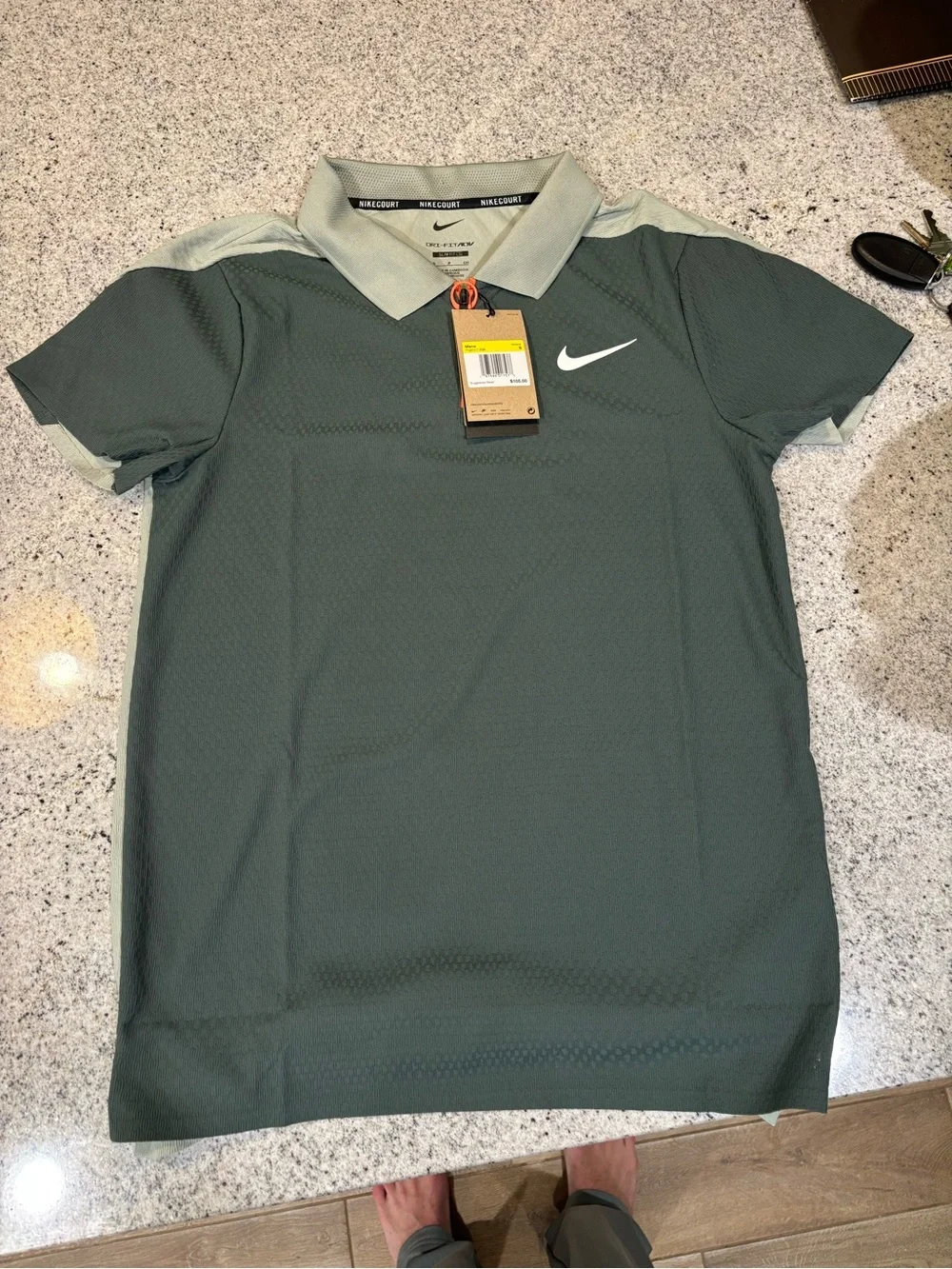 Nike Court Dri-FIT ADV Tennis Polo Forest Green Men’s Size Small (S) FQ2017-338